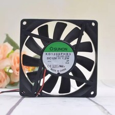 SUNON KD1208PHB3 8015 DC12V 1.2W 8CM 2-Wire Silent Cooling Fan