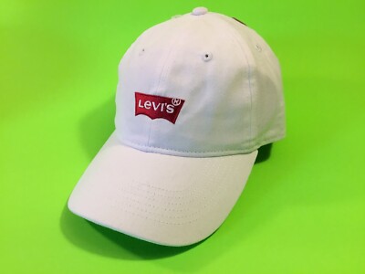 LEVIS Youth Snapback Hat ONE SIZE White w/Red Cotton NEW