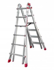 FARAONE SCALA TELESCOPICA SNODATA SERIE TELES T5S 10+10 GRADINI IN ALLUMINIO