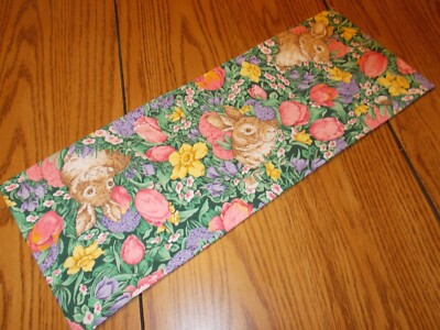 Handmade Easter bunnies flowers garden MINI table runner Toilet Tank Topper