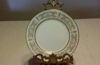 Lot 6 Assiettes Dessert Yamaha Porcelaine Fine Cambridge - Or Blanc