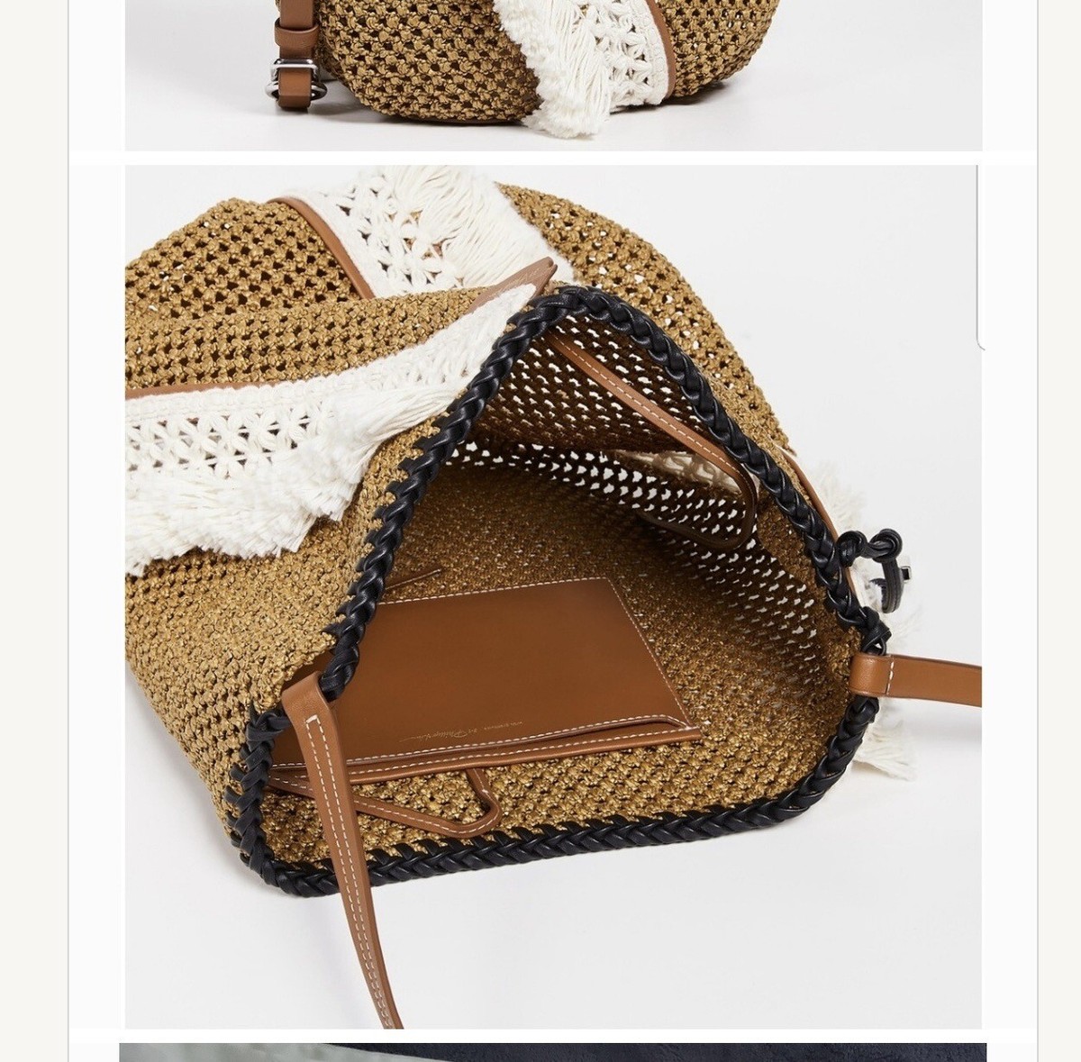 3.1 PHILLIP LIM Cut Out Woven Marlee Leather Bucket Bag | eBay