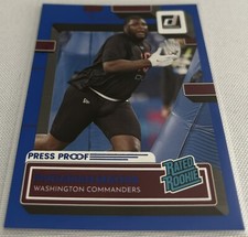 2022 Donruss Football Phidarian Mathis Washington Commanders Press Proof Blue RC