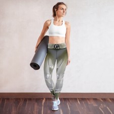 White Rose Yoga Leggings