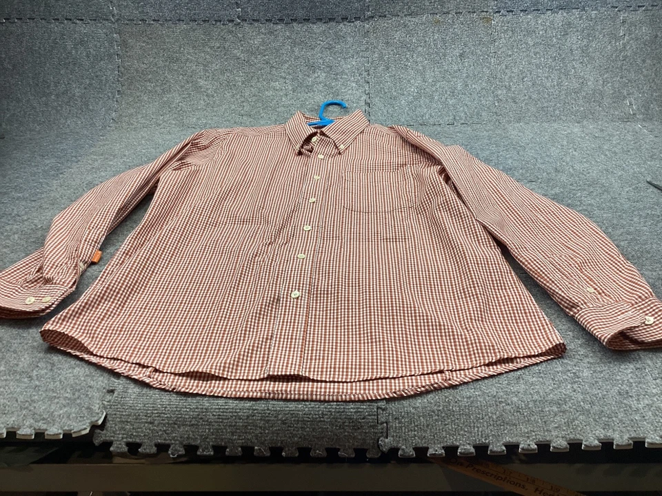 Camisa de vestir Antigua para hombre X-grande a cuadros naranja óxido abotonada Foto 2 de 4