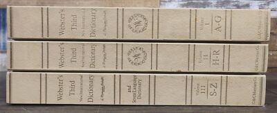 Webster's Third New International Dictionary Volumes 1-3 1971 Hardback Books