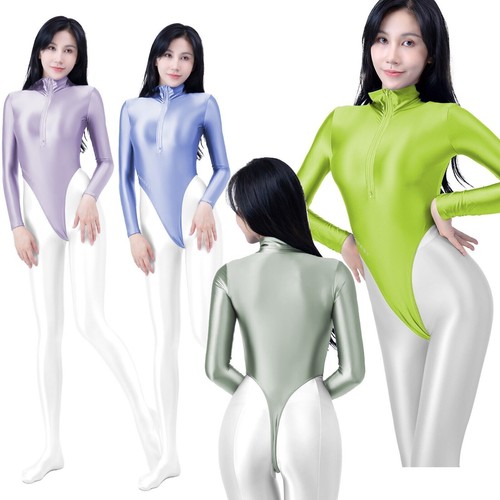 AMORESY Mujer Manga Larga Tanga Cremallera Traje de Baño T-back Leotardo Playa Body - Imagen 23 de 58