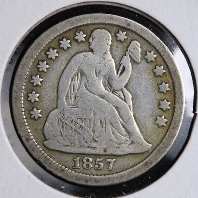 1857 Seated Liberty Silver Dime CHOICE FINE E166 SCM