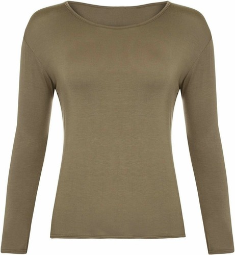 Camiseta Top Damas Mujeres Manga Larga Cuello Redondo Básica Lisa Elastizada TALLA GRANDE *Rn - Imagen 14 de 17