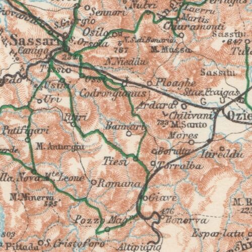 SARDINIA Original map ITALY 1930 ITALY Antique Vintage map SARDEGNA Cagliari - Picture 7 of 8