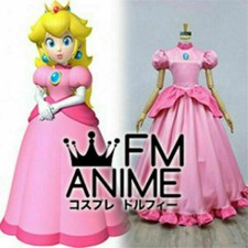 Super-Mario Princess Peach Pink Dress Cosplay Costume dress