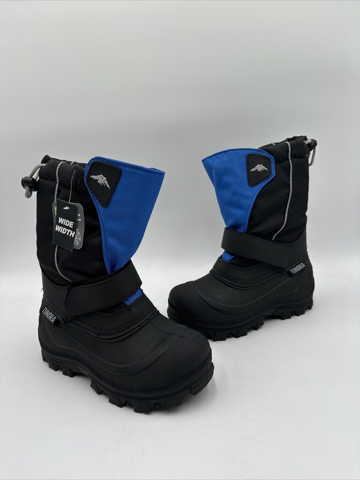 Nuevo con caja Tundra Quebec Bota Azul Real Negro Goma Niño Grande Talla 2