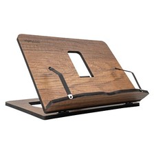 Wooden Book Stand for Kitchen Reading and Cookbook Holder Walnut Finish