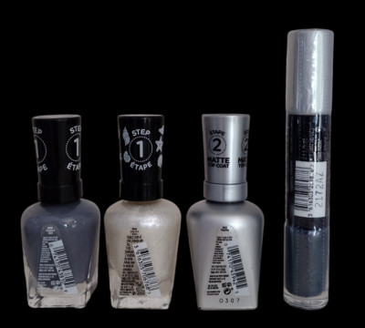 LOT 4 Sally Hansen MIRACLE GEL Nail Polish Step 1 Step 2 PEARL COLOR + TOP COAT