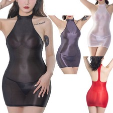 Women's Bodycon Dress Hollow Out Fishnet See-through Mesh Night Skirts Clubwear