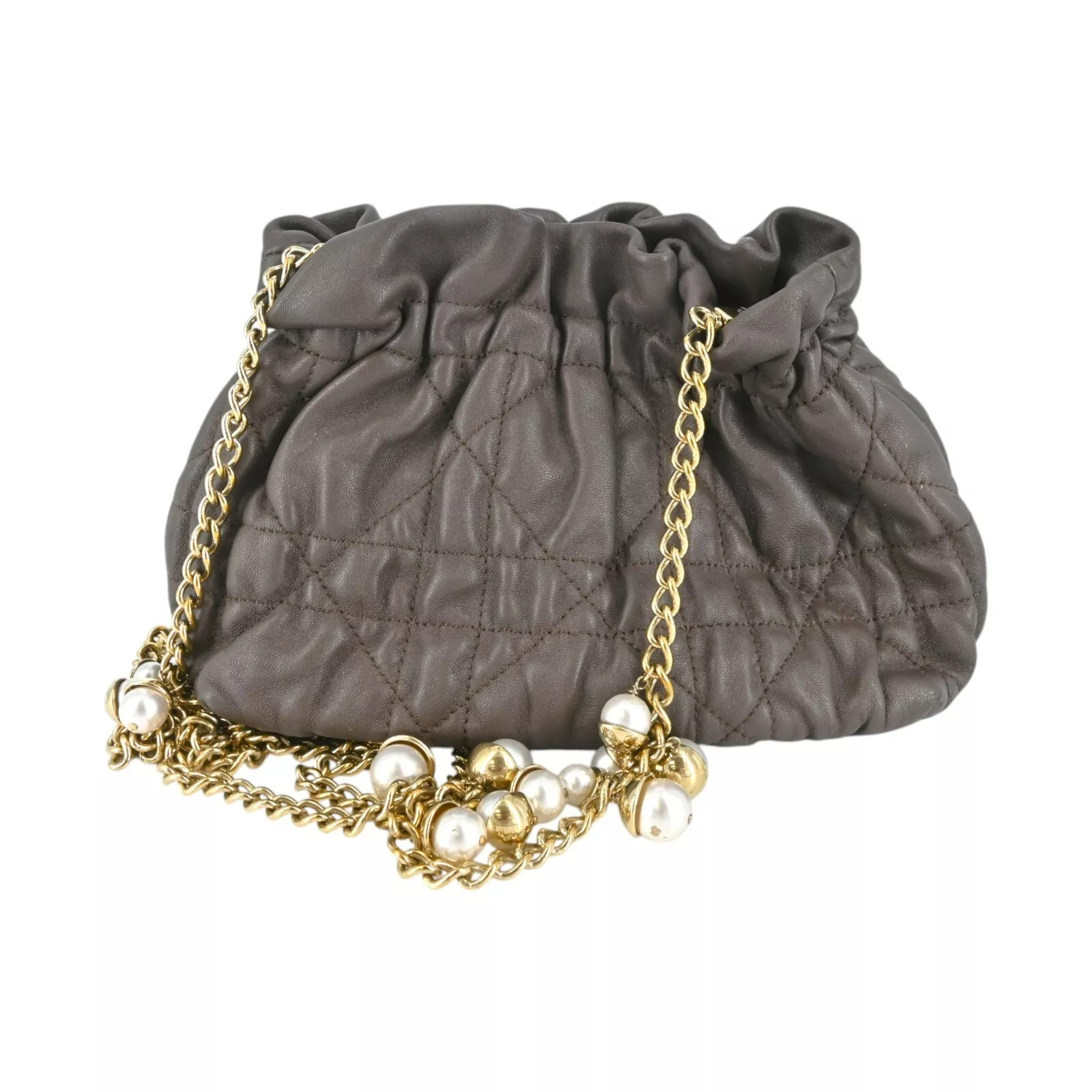 Mini sac CHRISTIAN DIOR Delices fausse perles cannage couette cuir