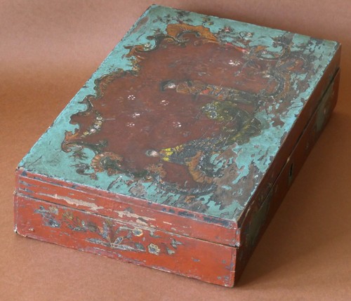 Coffret Chinoiserie rocaille Louis XV Boite à perruque Vernis Martin rococo 18è - Foto 11 di 12