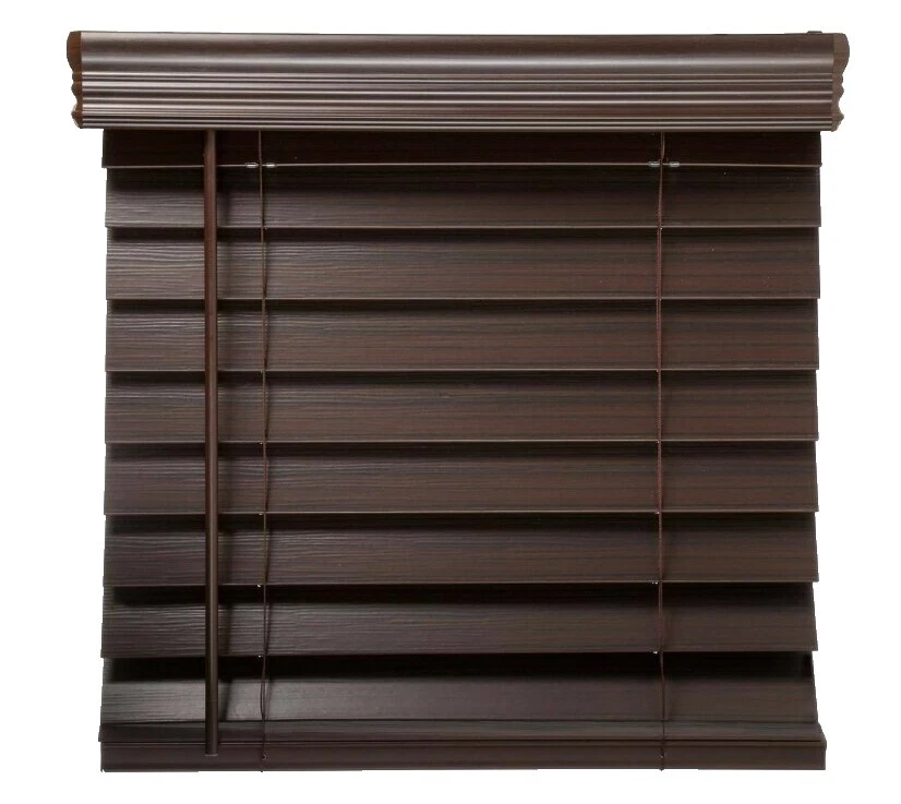 Brown Faux Wood Window Blinds and Shades
