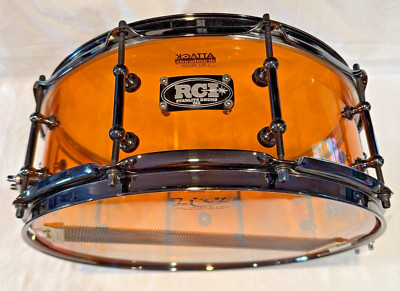 RCI Starlite - 5.5 x14 Amber Acrylic Snare Drum w/ Black Nickel Chrome Hardware