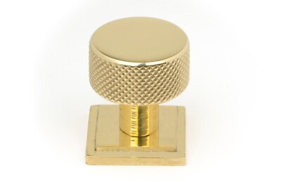 Vom Amboss 46824 poliertes Messing Brompton Schrankknopf - 25 mm (quadratisch)