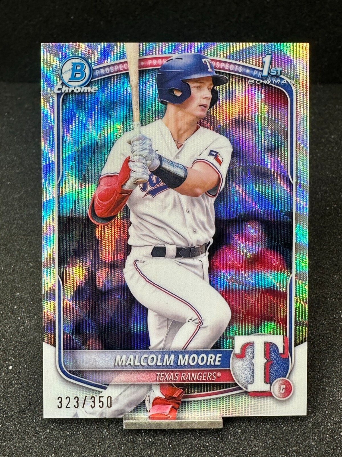 2025 Bowman Chrome 1st Prospect MALCOLM MOORE Wave Refractor /350