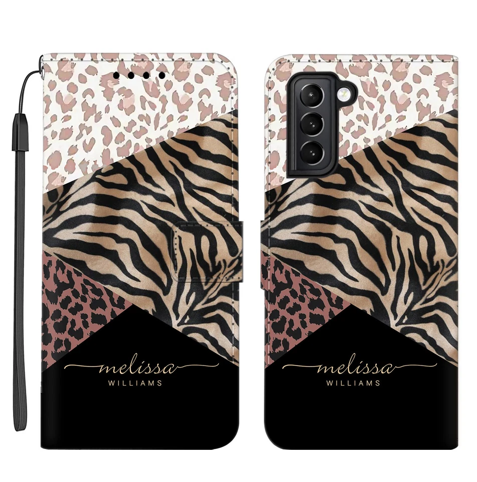 Funda personalizada de cuero abatible para teléfono Samsung Galaxy A54 A15 5G A14 A34 Foto 3 de 4