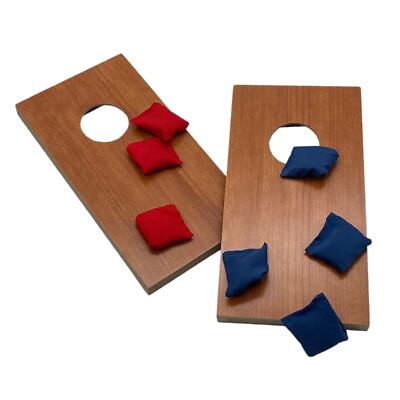 2x Holz Schreibtisch Cornhole Spiel Set Holz Mais Loch Bretter Set für Solo Frauen
