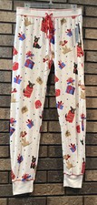 PJ SALVAGE WOMANS THERMAL-JOGGER PAJAMA LOUNGE PANTS Sm Adorable Xmas Dogs NWT 