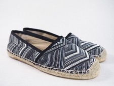 Sam Edelman Lynn 1 Black White Geometric Espadrilles Flats, Size 6.5 US