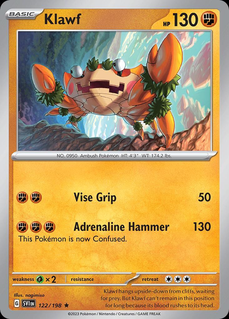 Pokemon Klawf (122/258) Scarlet & Violet LP HOLO