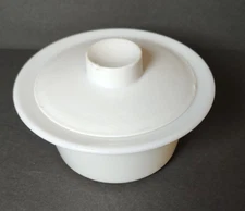 Vintage Pyrex Round  Butter Dish Tub  with Lid  White 5.5" Diameter