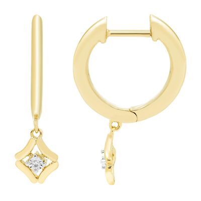 Boston Bay Diamonds Diamond Drop Huggie Hoop Earrings in 925