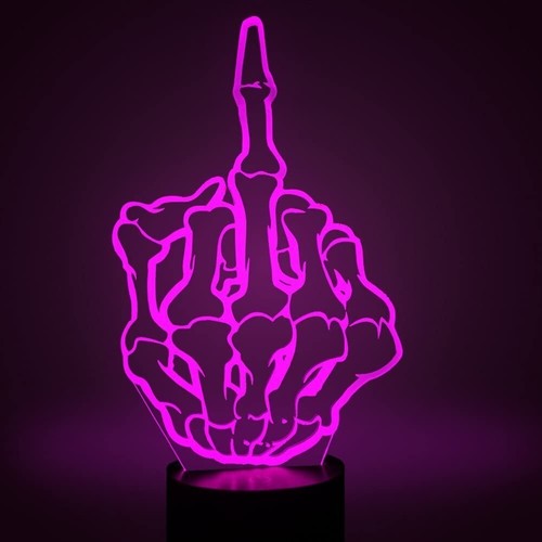 3D Skeleton Hand Creative Night Light 7 Colour Changing Touch Bedroom Table Lamp - Picture 3 of 10