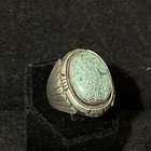 Vintage Navajo Old Pawn Turquoise Sterling Silver Men’s Ring Size 12.25