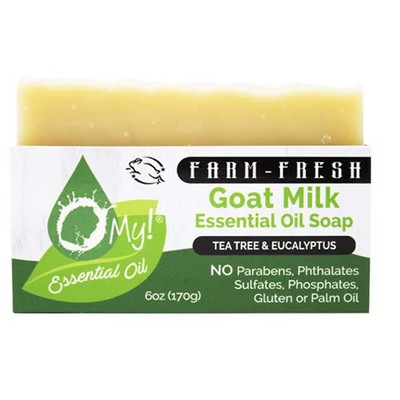 Goat Milk Essential Oil Soap Tea Tree & Eucalyptus; 6 O