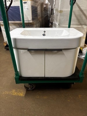 BRAND NEW - Duravit Happy D. Ceramic Washbasin & Double Door Sink Cabinet 041765