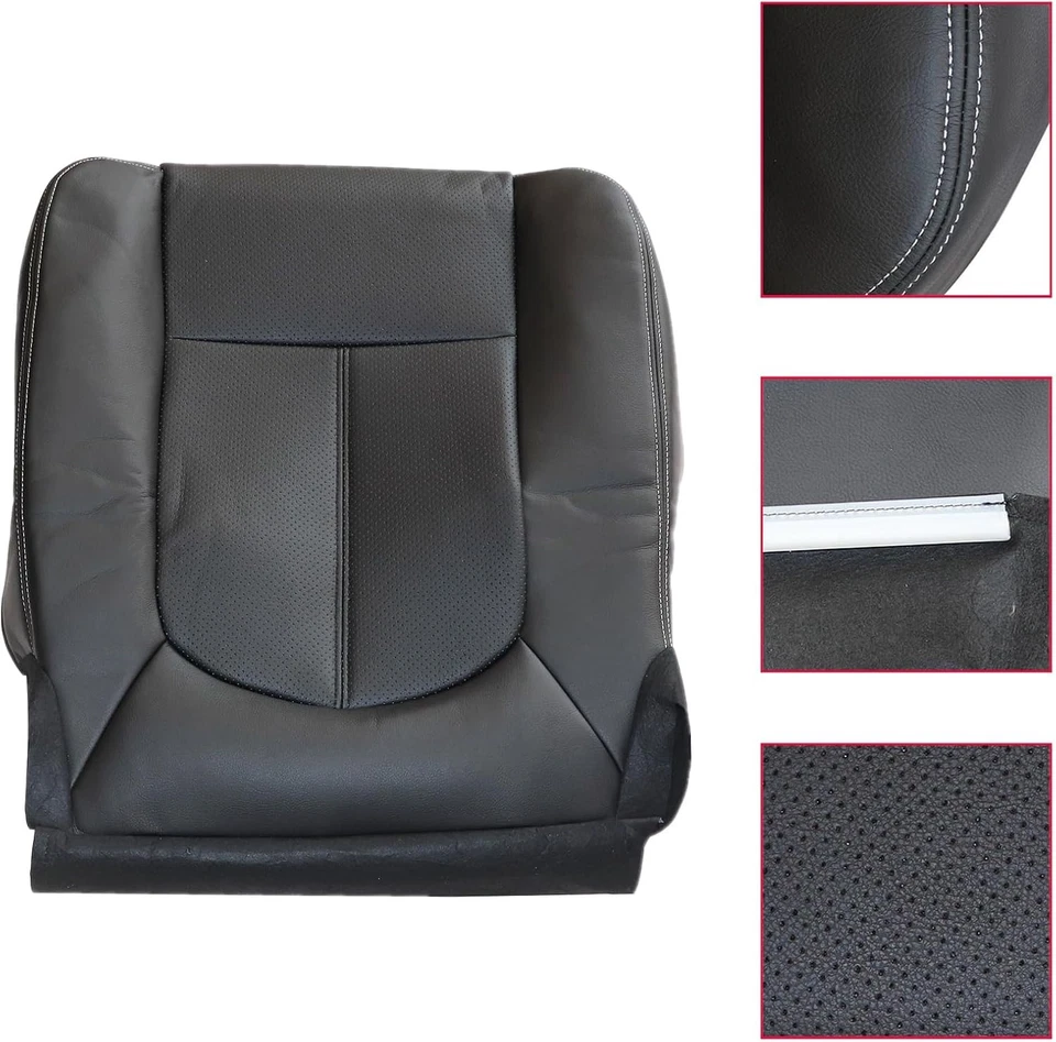 Front Passenger Side Bottom Seat Cover Charcoal Black Replacement - Image 3 of 4