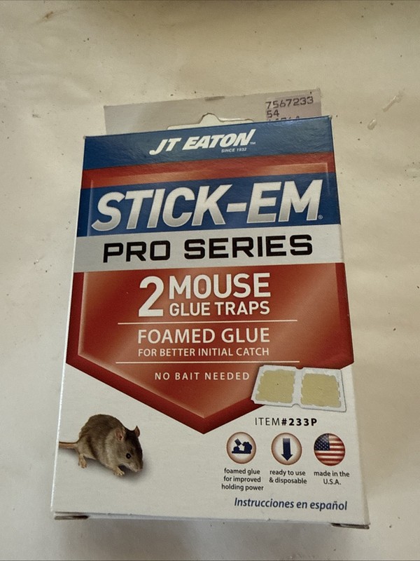 JT Eaton #233P Stick-Em Pro Series 10x5" Rat and Mouse Glue Trap 2 Traps Per Box