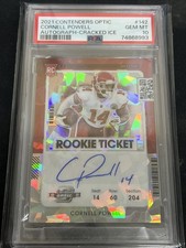 2021 Panini Contenders Optic Rookie Ticket Cracked Ice Cornell Powell /22 Chiefs