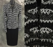BEAUTIFUL St John evening knit jacket black multi embellished suit blazer 8