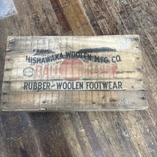 Red Ball Jets Shipping Crate Rubber Wool  Wood Box Mishawaka Sneakers Footwear 