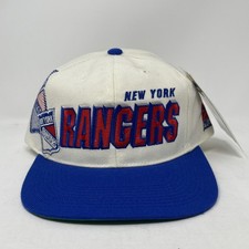 Vintage New York Rangers Hat Snap Back Mens One Size White NHL Hockey Shadow