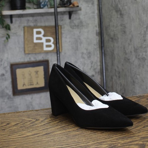 Marc Fisher Womens Suede Caitlin Pump Block Heel MFCAITLIN Black 9M