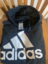 Adidas Essentials Fleece 3-Stripes Full Men's Hoodie - Black, XL