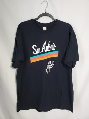 New San Antonio Spurs Fiesta Colors T-Shirt Mens Size XL Stadium Shirt Black