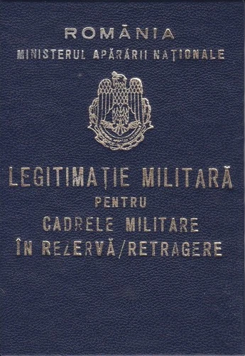 Romania, 2001, Vintage Army / Military ID Card - Personnel in Reserve & Retreat