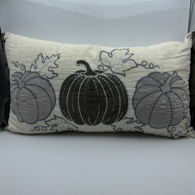 Loving Kindness Canvas Blue Velvet Pumkin Rectangle Throw Pillow Zip 24''x13''