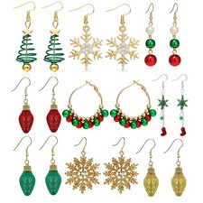 Christmas Earrings for Women Holiday Gifts JingleBall Snowflake Bow Earring - 05