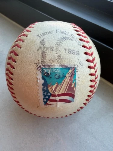 Hank Aaron Autographed Official National League Baseball TurnerField Braves 1999