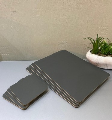 Grau 8er Set 4x Tischsets & 4x Untersetzer Geschirr für einfaches Essen